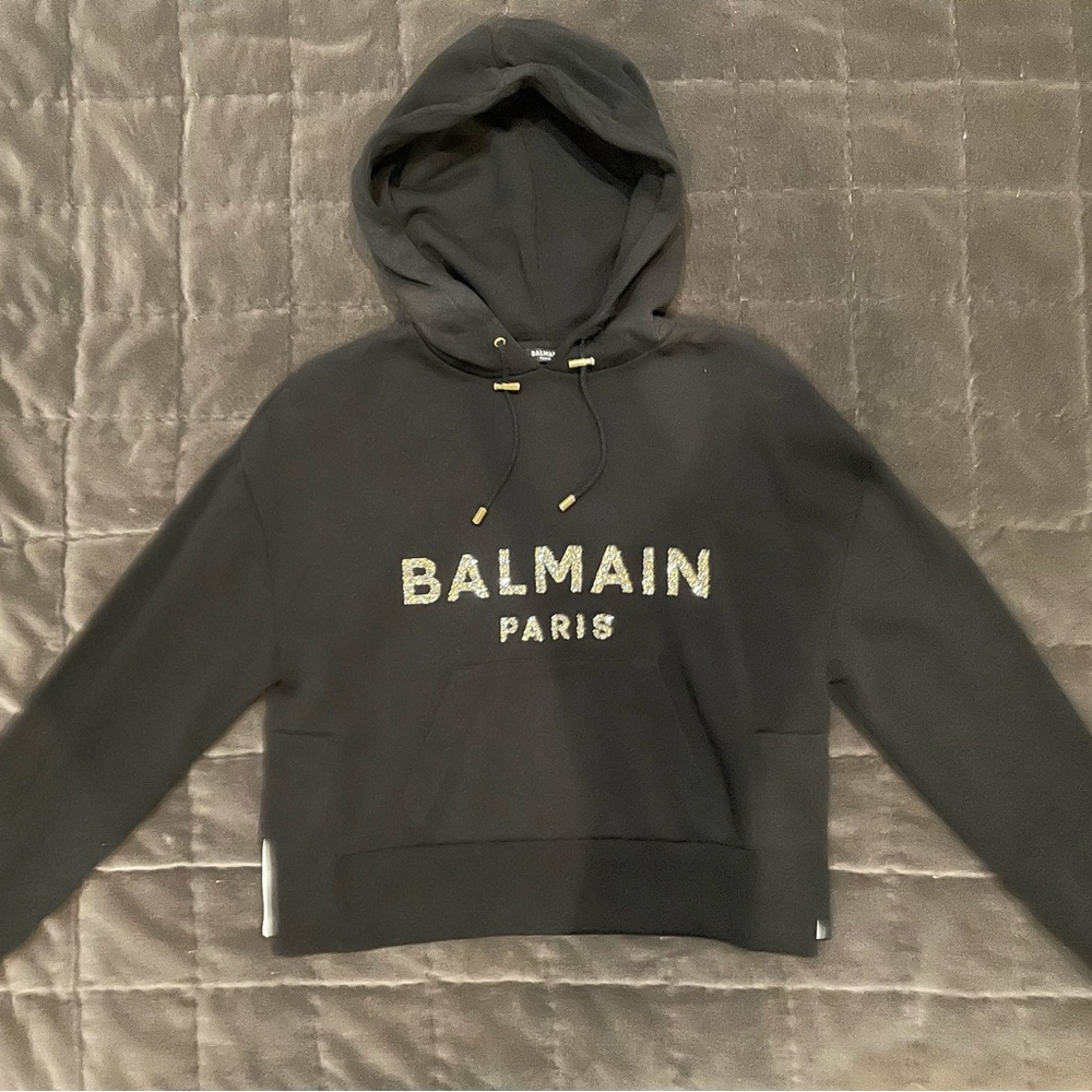 Balmain Paris Black Hoodie Sweatshirt